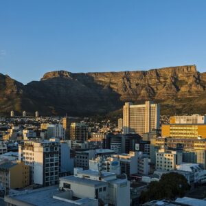 Cape Town City Bowl skyline beneath Table Mountain
