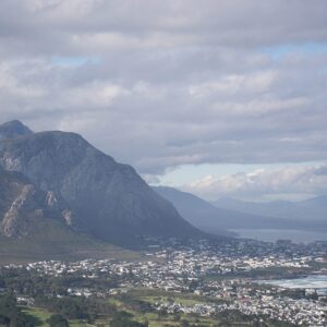 Hermanus and the long curve of Grotto Beach seen from the Rotary Way viewpoints