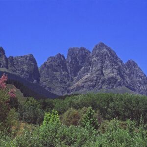 The Twin Peaks ridge above the Jonkershoek valley outside Stellenbosch