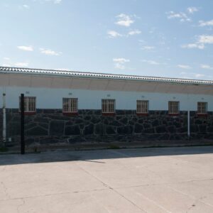 The courtyard of B Section in the maximum security prison on Robben Island
