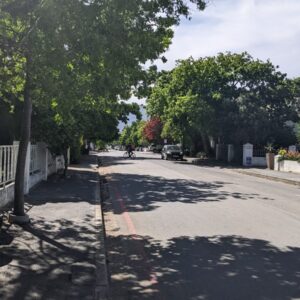 Oak-shaded Queen Victoria Street through the historic village of Stanford