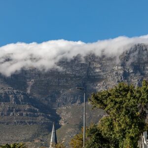 The front face of Table Mountain seen from central Cape Town
