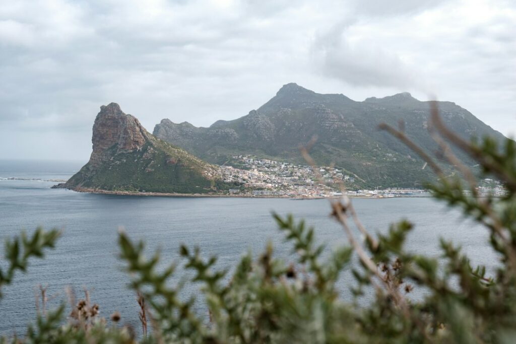 Hout Bay and the Cape Peninsula mountains above the Atlantic Ocean