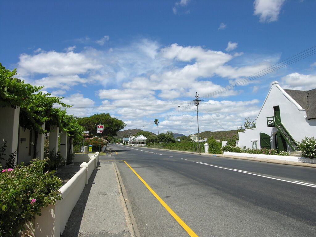 Open road through the mountains of Route 62 in the Western Cape