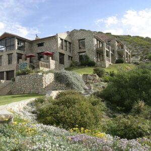The stone-built Agulhas Country Lodge on the hillside above L'Agulhas