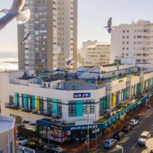 A view of a city with buildings and a street at Mojo Hotel & Market in Cape Town