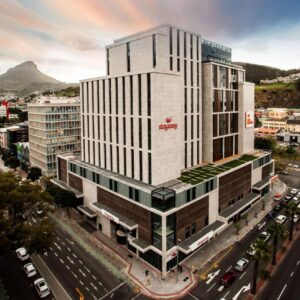 An aerial view of a building in a city at StayEasy Cape Town City Bowl in Cape Town