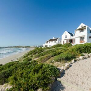 A house on a hill next to the beach at The Oystercatchers Haven at Paternoster in Paternoster