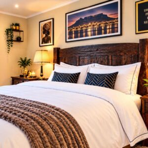 FlexiStay Hotel: a bedroom with a large bed and two lamps