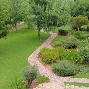 Kranskloof Country Lodge: an overhead view of a garden with plants and a house