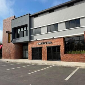 Railway Hotel: a brick building with the hotel written on it