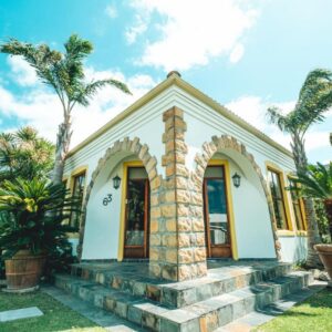 Villa Chad Luxury Guesthouse: a house with palm trees in front of it