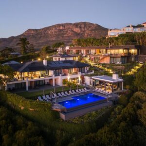 Villa Lion View Private Luxury Retreat: an aerial view of a house with a swimming pool